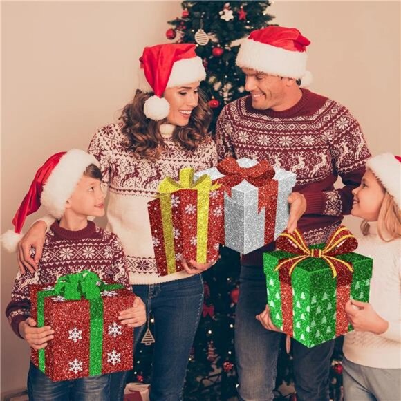 9 Pcs Christmas Decoration Outdoor Yard Sign with Stakes Xmas Lawn Sign Box Sign - Picture 6 of 8